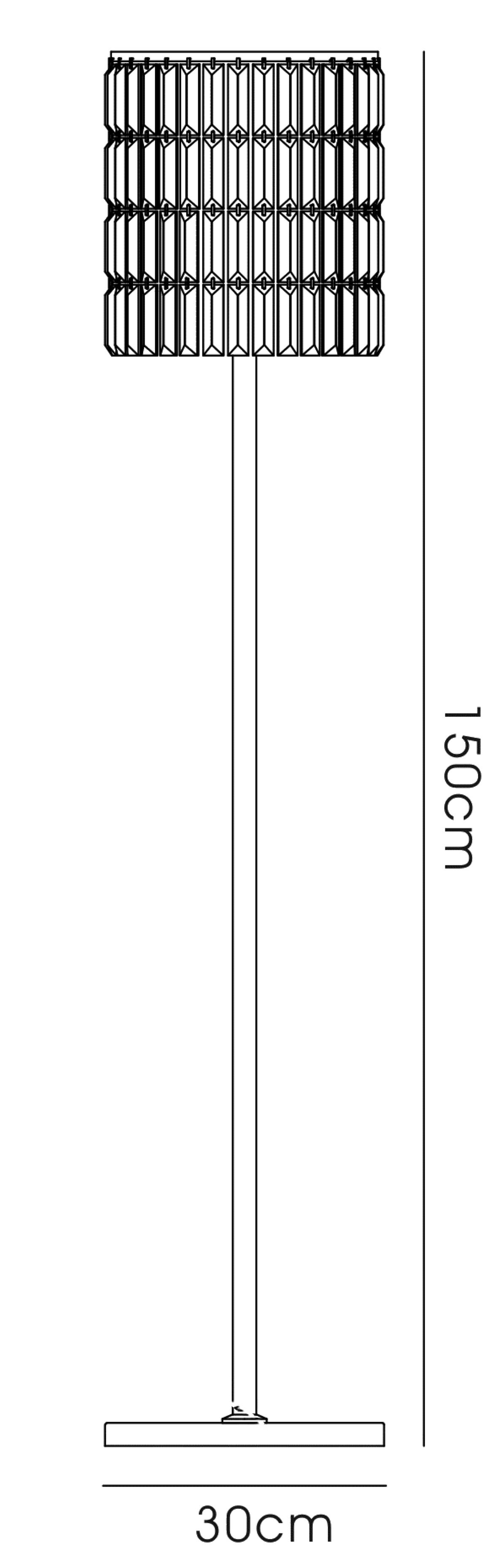 IL30179  Torre Crystal 150cm Floor Lamp 5 Light